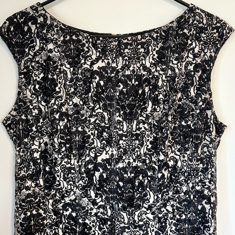Danny & Nicole Black and White Patterned Mini Dress - Size: 12 - Picture 4 of 7